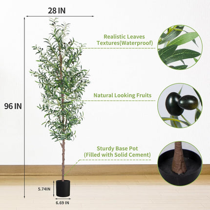 ACS 8 FT Artificial Olive Tree for Home/Office l BCE-2195219512.BCE-2195219513