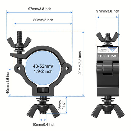 ACS 4 PCS Aluminum Alloy Stage Light Clamp