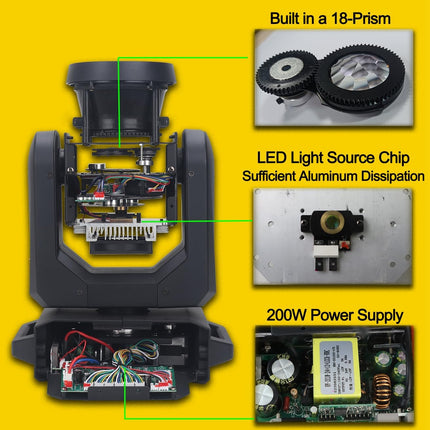 ACS MB-72 200W Moving Head Beam Light | BCE-215812.BCE-215813.BCE-215814.BCE-215815.BCE-215816