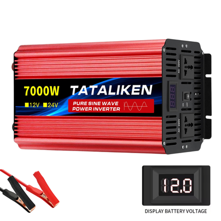 ACS Pure Sine Wave Inverter 1600W–8000W DC 12V/24V to AC 110V 60Hz – Car & RV Power Converter with LED Display – Home Backup & Solar System Ready