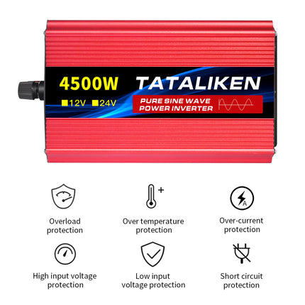 ACS Pure Sine Wave Inverter 1600W–8000W DC 12V/24V to AC 110V 60Hz – Car & RV Power Converter with LED Display – Home Backup & Solar System Ready