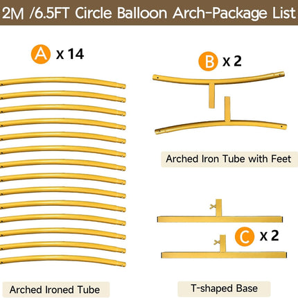 ACS Golden Round Balloon Arch Stand for Wedding, Party, Baby Shower Decoration