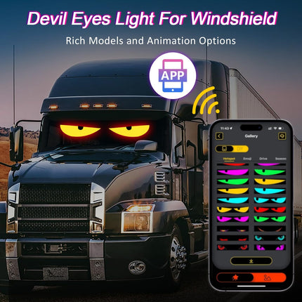 All-Purpose Devil Eyes Light for Trucks - Programmable LED Display for Trucks Windows