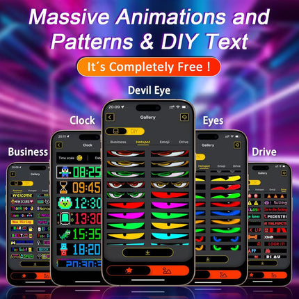 All-Purpose Devil Eyes Light for Trucks - Programmable LED Display for Trucks Windows