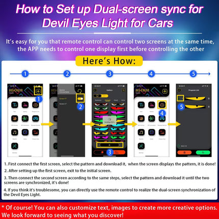 All-Purpose Devil Eyes Light for Trucks - Programmable LED Display for Trucks Windows