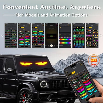 All-Purpose Devil Eyes Light for Trucks - Programmable LED Display for Trucks Windows