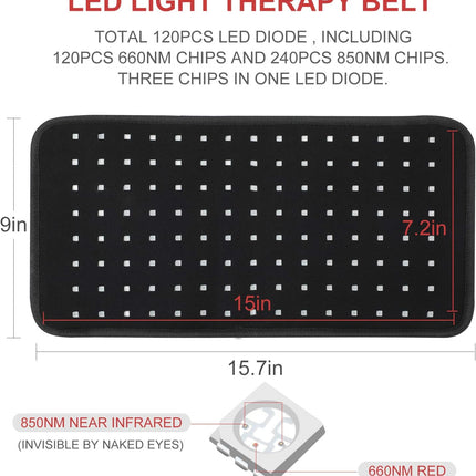 All-Purpose Red Light Therapy LED Belt (660 nm & 850 nm)