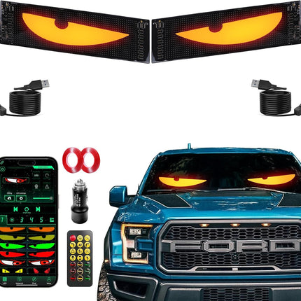 All-Purpose Devil Eyes Light for Trucks - Programmable LED Display for Trucks Windows