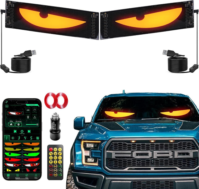 All-Purpose Devil Eyes Light for Trucks - Programmable LED Display for Trucks Windows