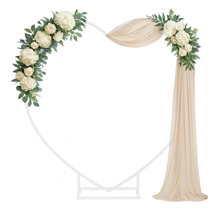 Heart Shape Removable Round Wedding Arch Metal Backdrop