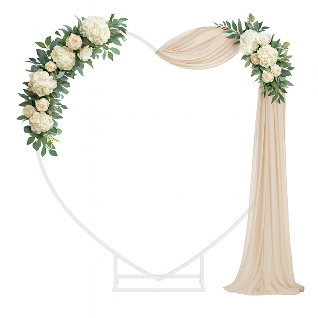 Heart Shape Removable Round Wedding Arch Metal Backdrop