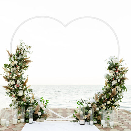 Heart Shape Removable Round Wedding Arch Metal Backdrop