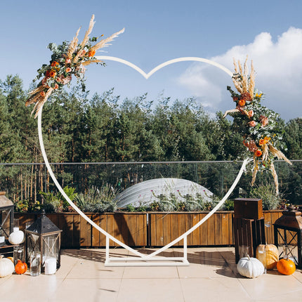 Heart Shape Removable Round Wedding Arch Metal Backdrop