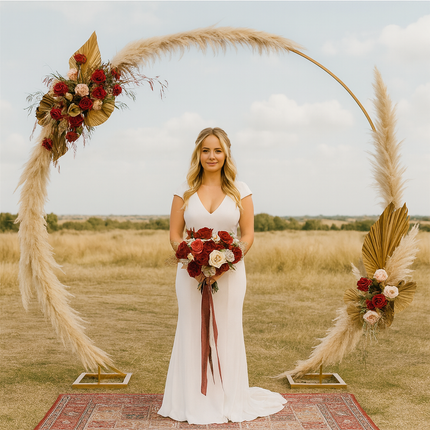 Heavy Duty Removable Round Wedding Arch Metal Backdrop
