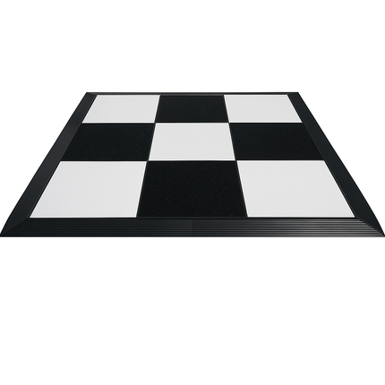 Portable Commercial Black and White Checker Dance Floor with Trim