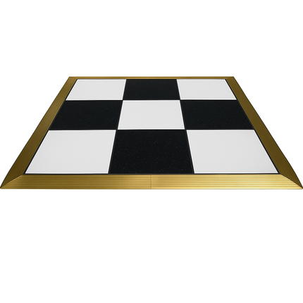 Portable Commercial Black and White Checker Dance Floor with Trim